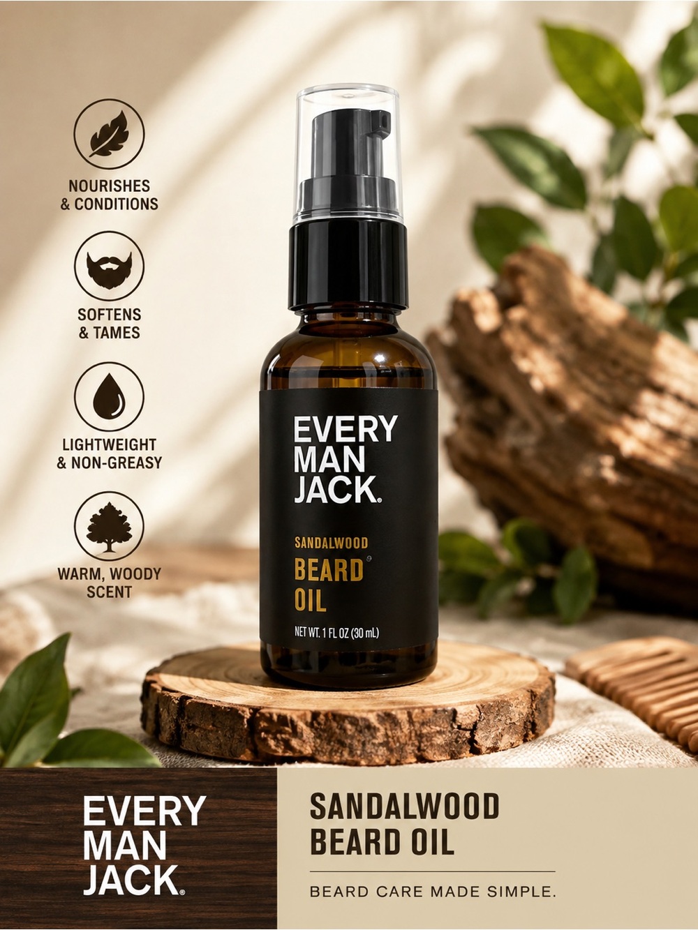 5/25 ✨✨ Every Man Jack Sandalwood Beard Oil